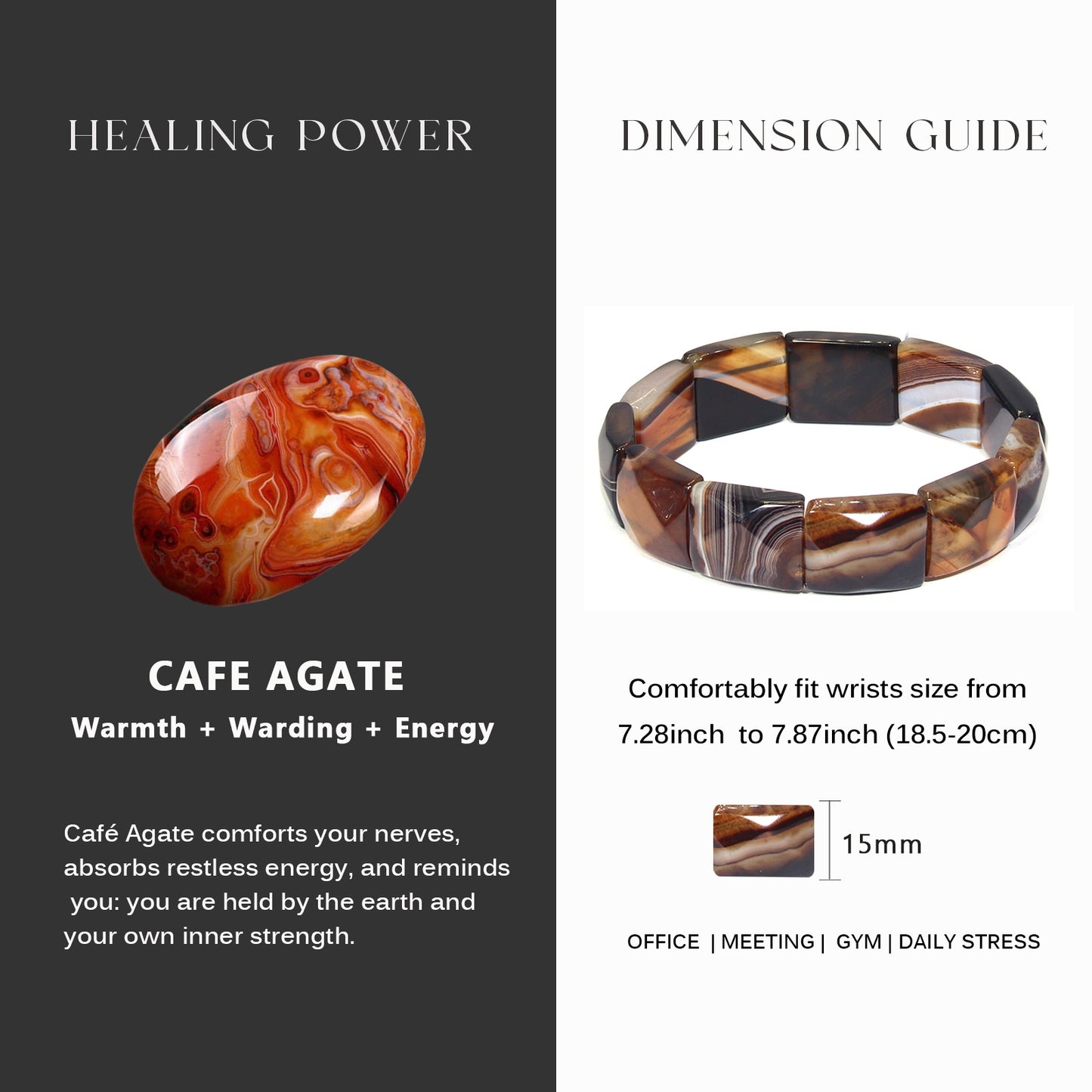 Cafe Agate Bracelet