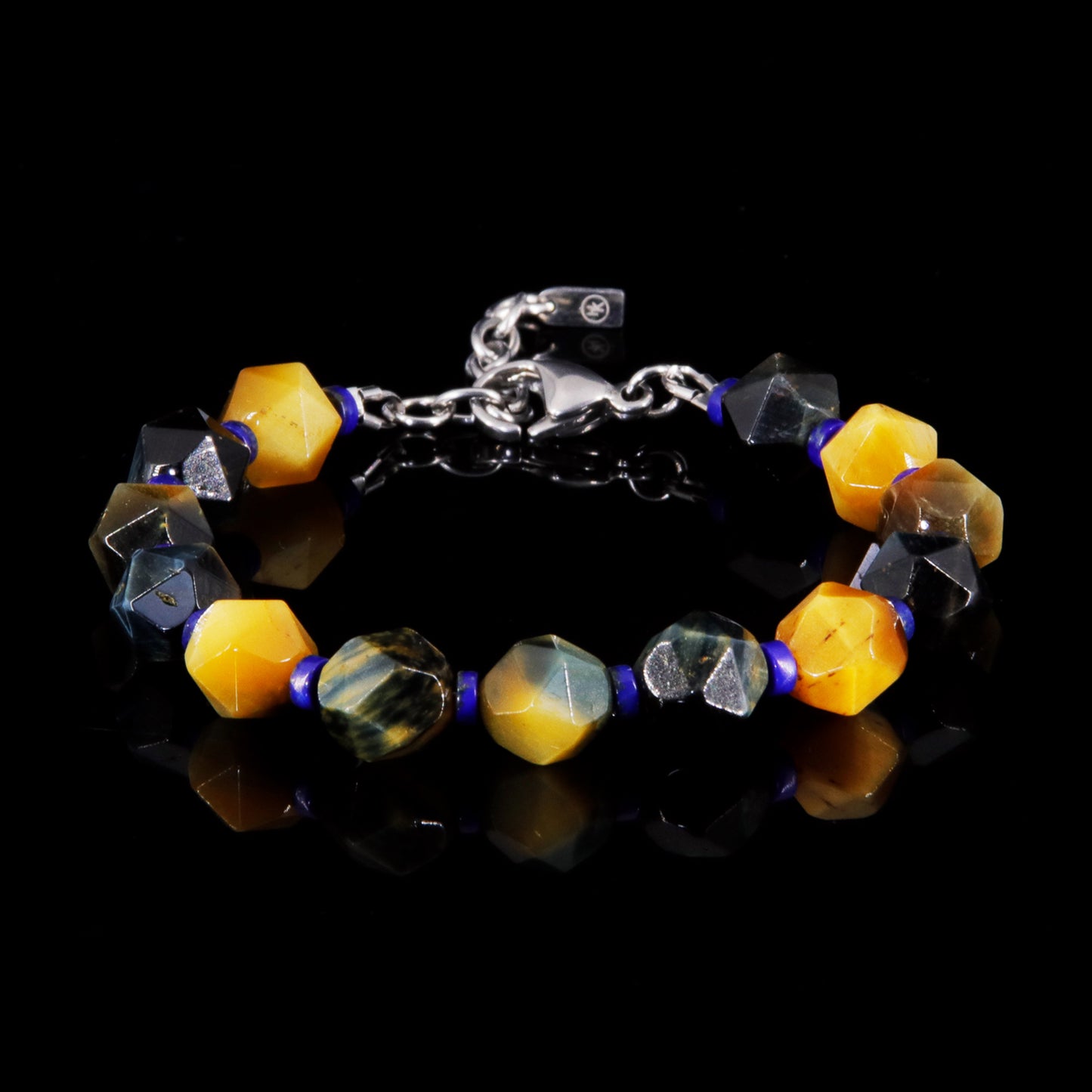 Golden Bule Tiger Eye Bracelet 7.5"