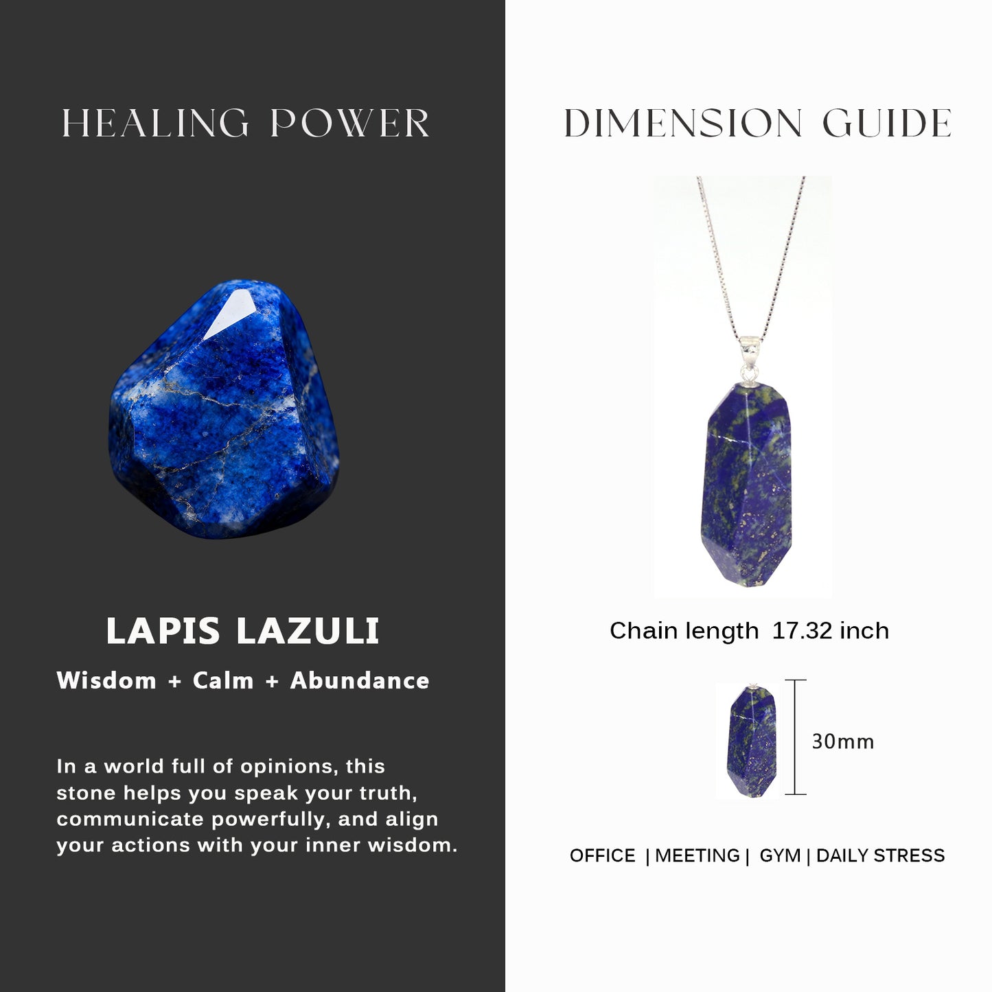 Lapis Lazuli Unique Pendant Sterling Silver