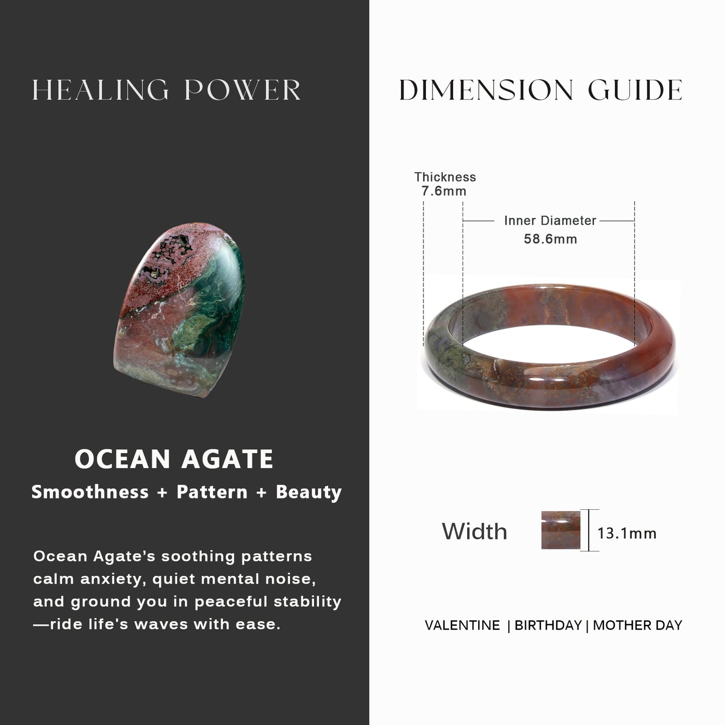 35 Ocean Agate Calm Wave Collection