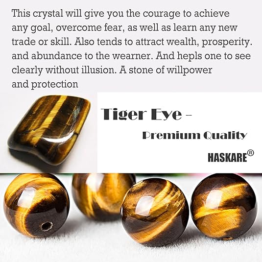 Mens Stone Pendant Tiger Eye Necklace