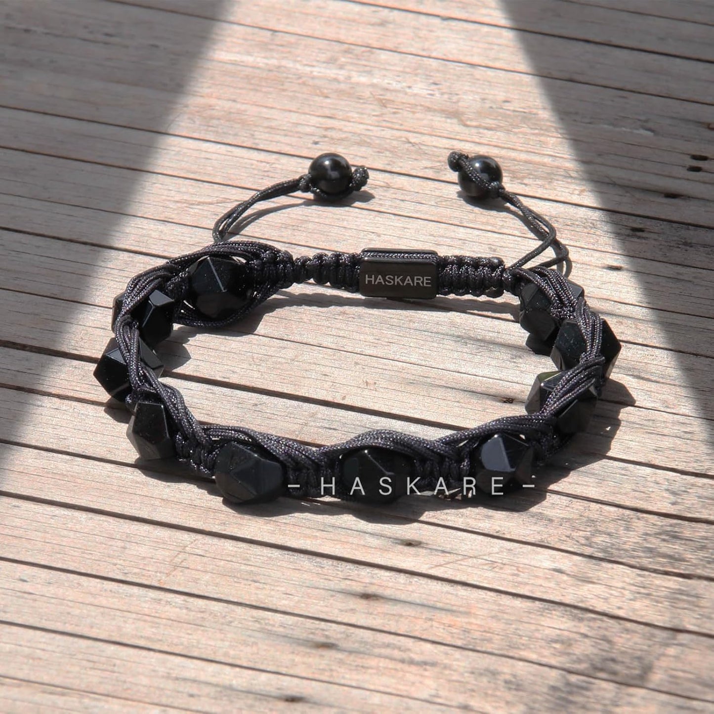 Obsidian Faceted Beaded Bracelet