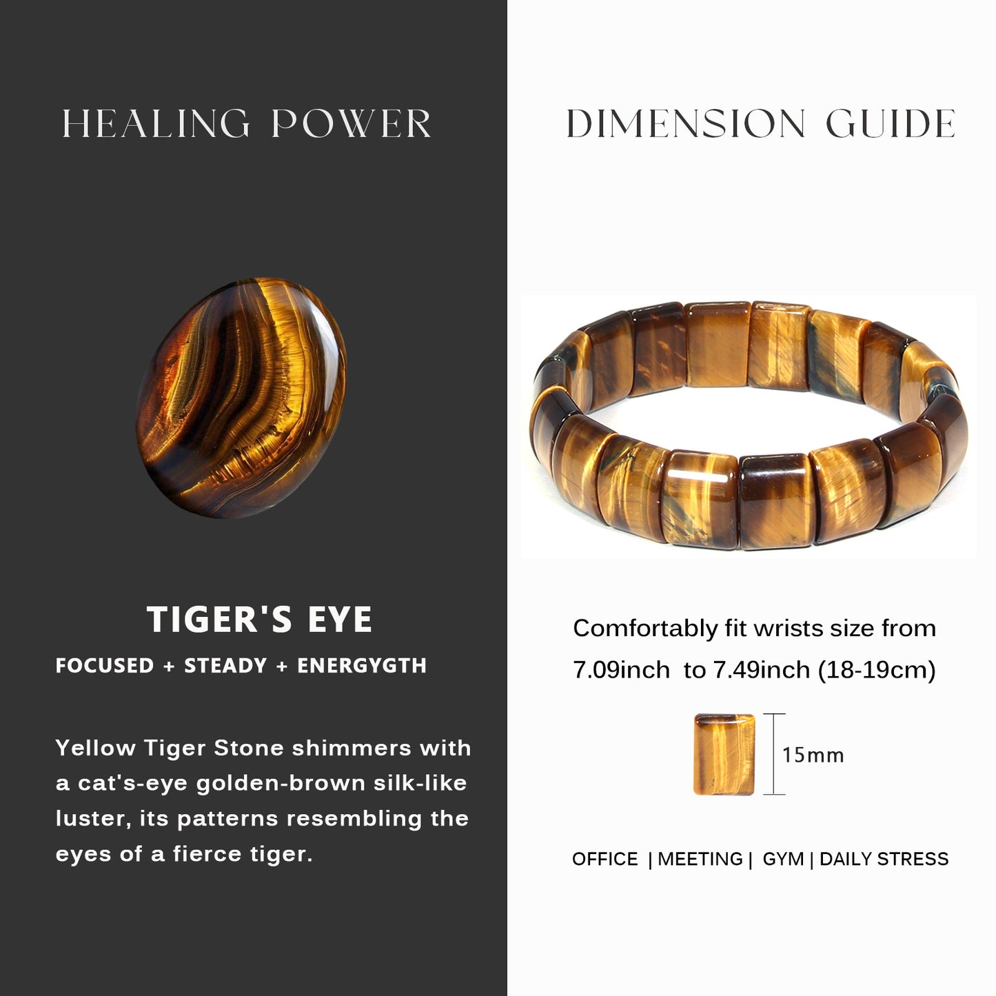Yellow Tiger Round Bracelet