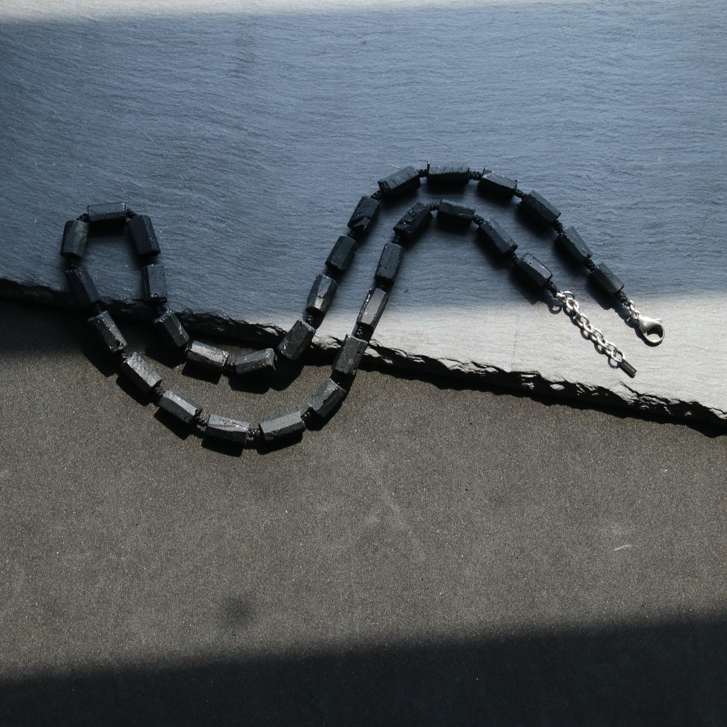Mens Black Tourmaline Necklace (23.6-24.8 inches)