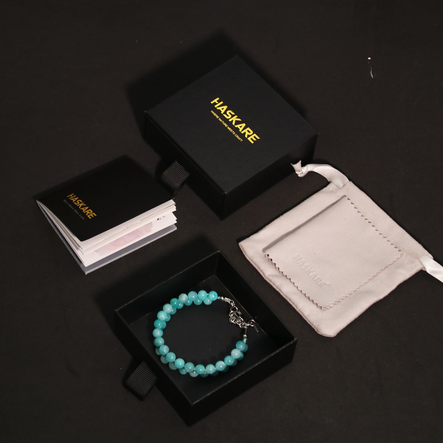 7"Blue Amazonite Beaded Bracelet