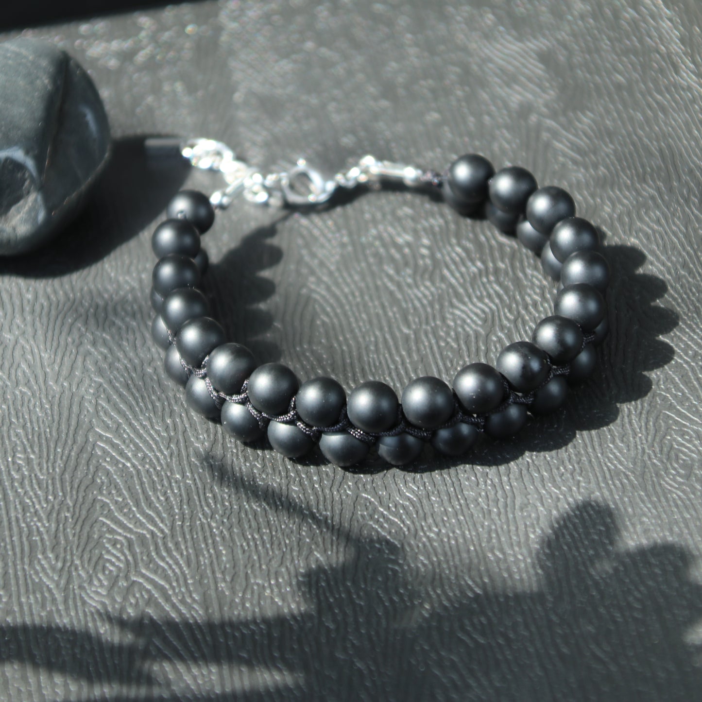 7"Matt Onyx Bracelet 2Row