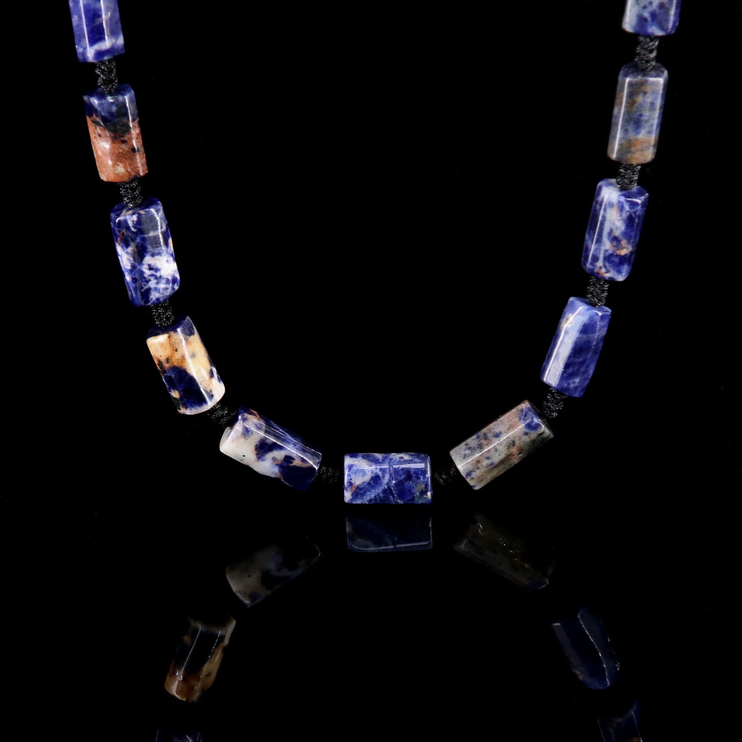 Mens Blue Sodalite Necklace  (23.6-24.8 inches)