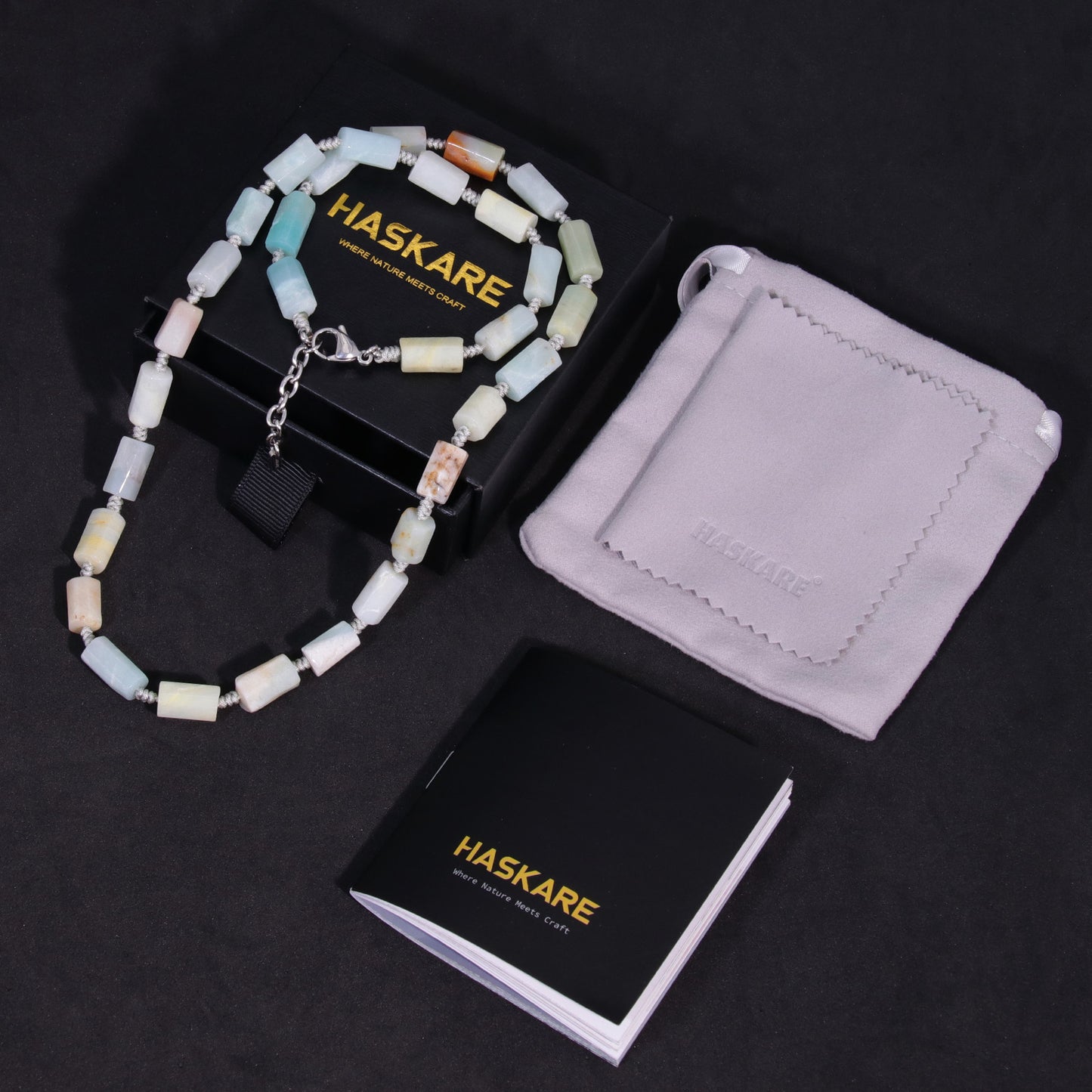 Blue Amazonite Stone Necklaces (23.6-24.8 inches)