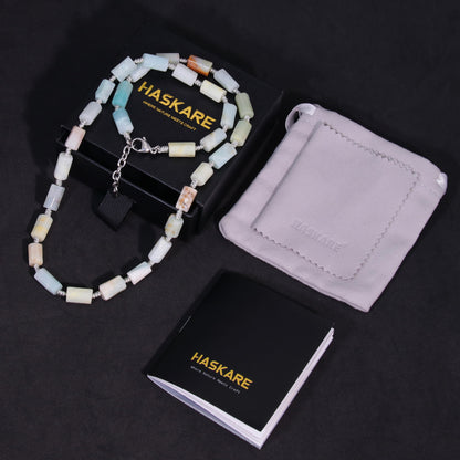 Blue Amazonite Stone Necklaces (23.6-24.8 inches)