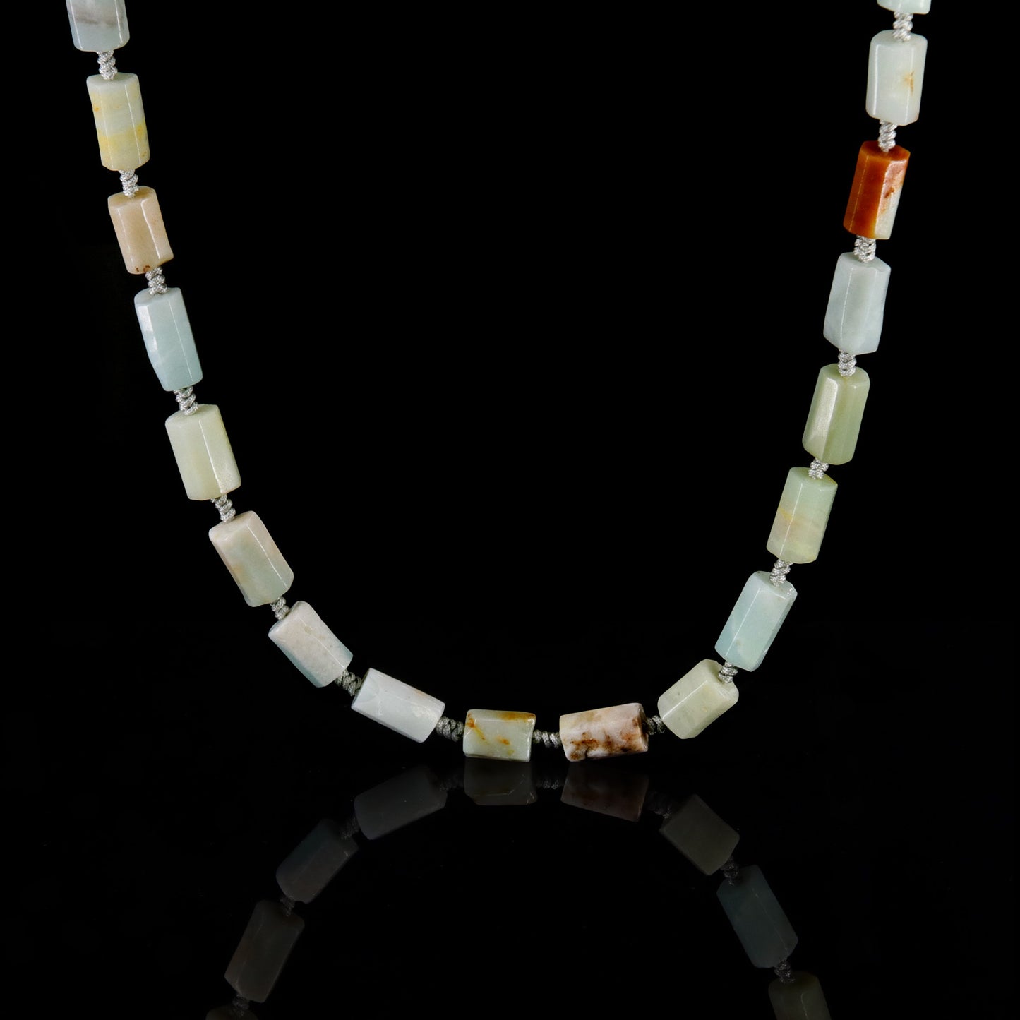 Blue Amazonite Stone Necklaces (23.6-24.8 inches)