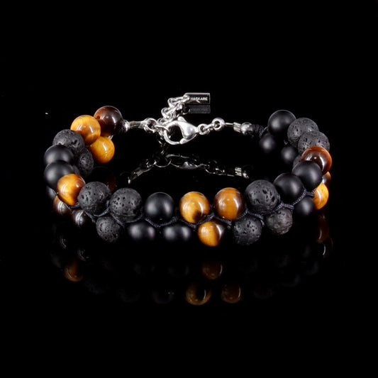 Triple Protection Bracelet( Tiger Eye Lava Onyx)