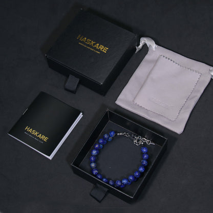 Blue Beaded Bracelet for Men