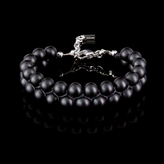 8"Matt Onyx Bracelet 2Row