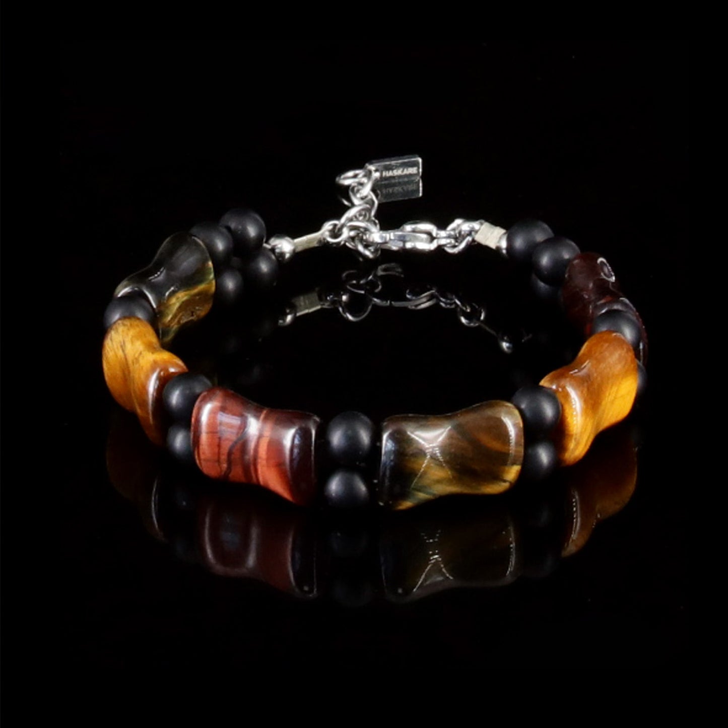 7.5"Multicolored Tiger Eye Durable Wire Bracelet
