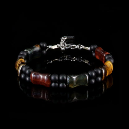 8.5"Multicolored Tiger Eye Durable Wire Bracelet