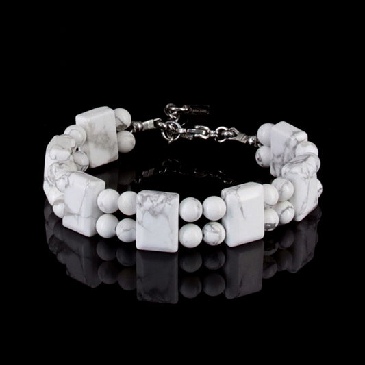 7.5" Durable Adjustable Howlite Bracelet