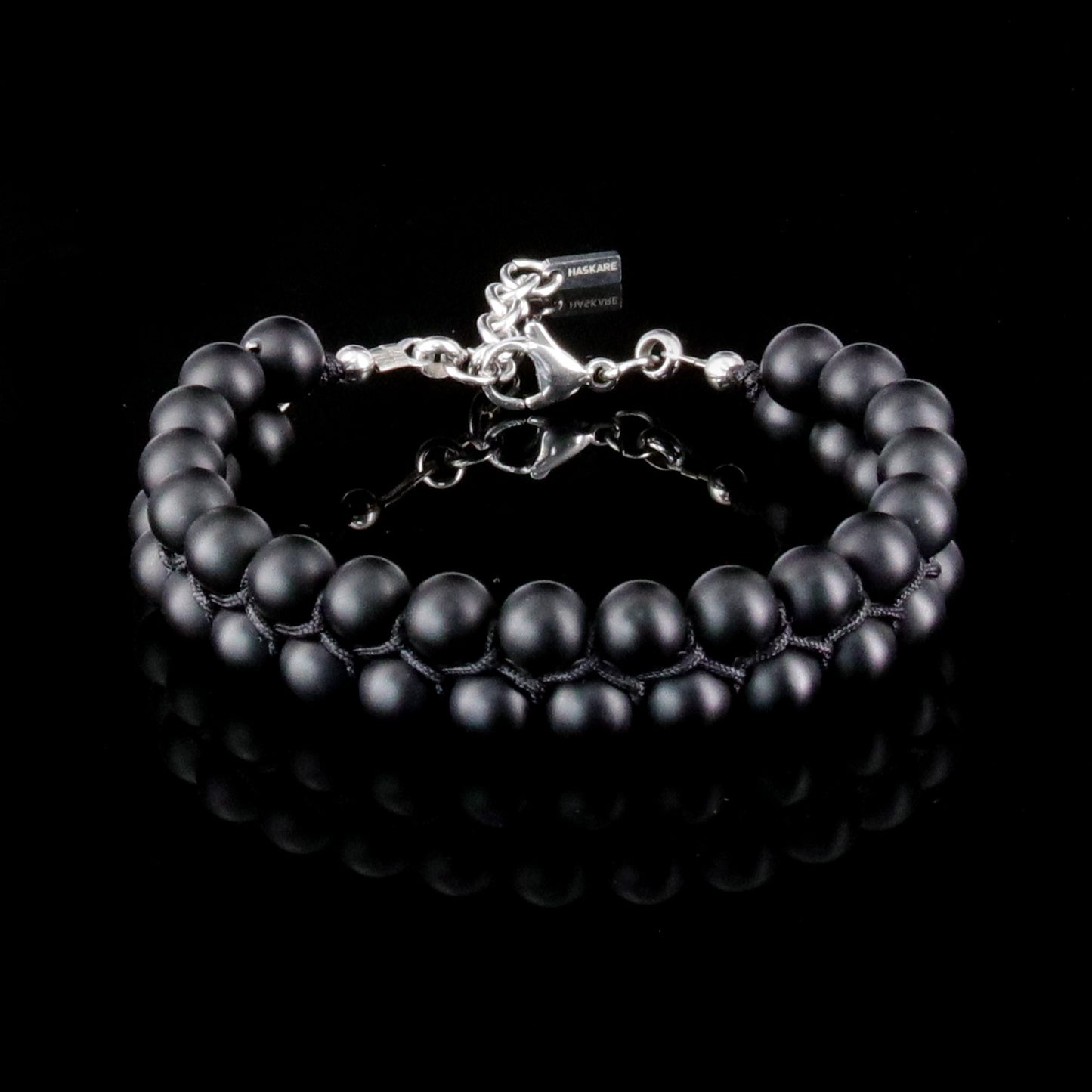 8"Matt Onyx Bracelet 2Row (316L Stainless Steel)