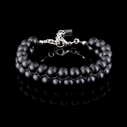 8"Matt Onyx Bracelet 2Row (316L Stainless Steel)