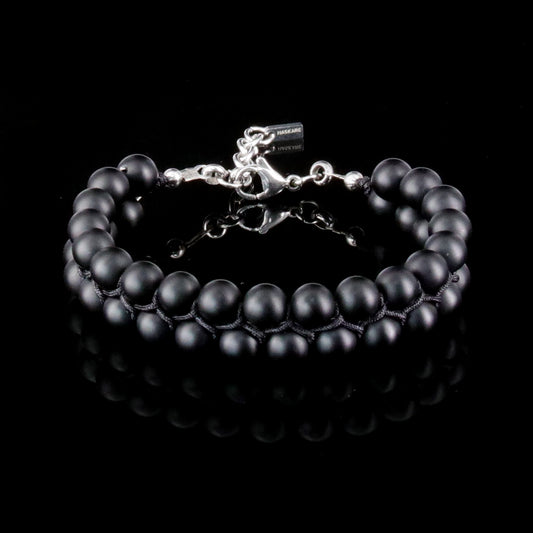 8"Matt Onyx Bracelet 2Row (316L Stainless Steel)