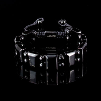 Bold Black Obsidian Bracelet(Medium)