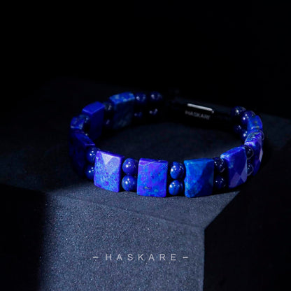 Lapis Lazuli Flatbead Track Bracelet