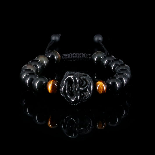 Obsidian Buddha Bracelet (8mm)