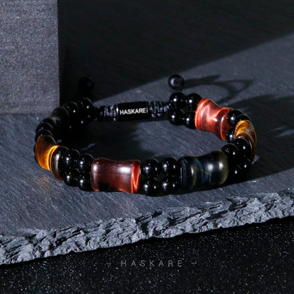 Multicolor Tiger Eye Bamboo Bracelet