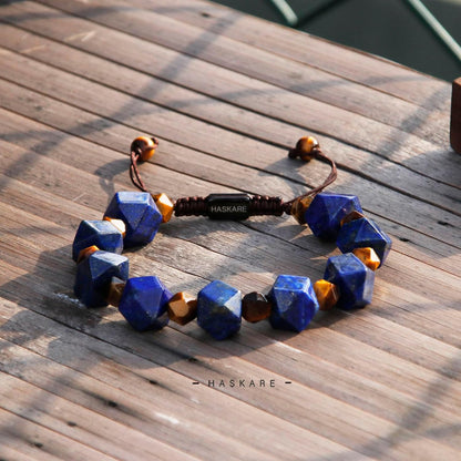 7.5"Tiger Eye Lapis Lazuli  Bracelet