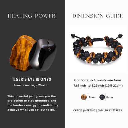 Tiger Eye Onyx Bracelet Stacked (8mm)