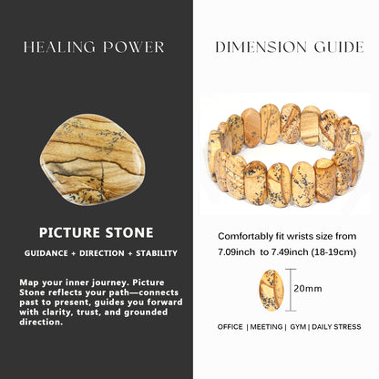 Oval-shaped painted stone bracelet