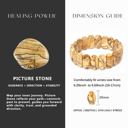 Oval-shaped painted stone bracelet