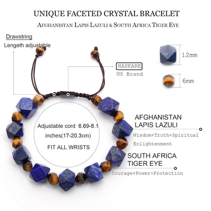 7.5"Tiger Eye Lapis Lazuli  Bracelet