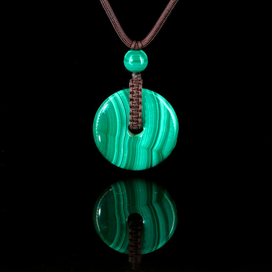 Genuine Stone Pendant Malachite Necklace