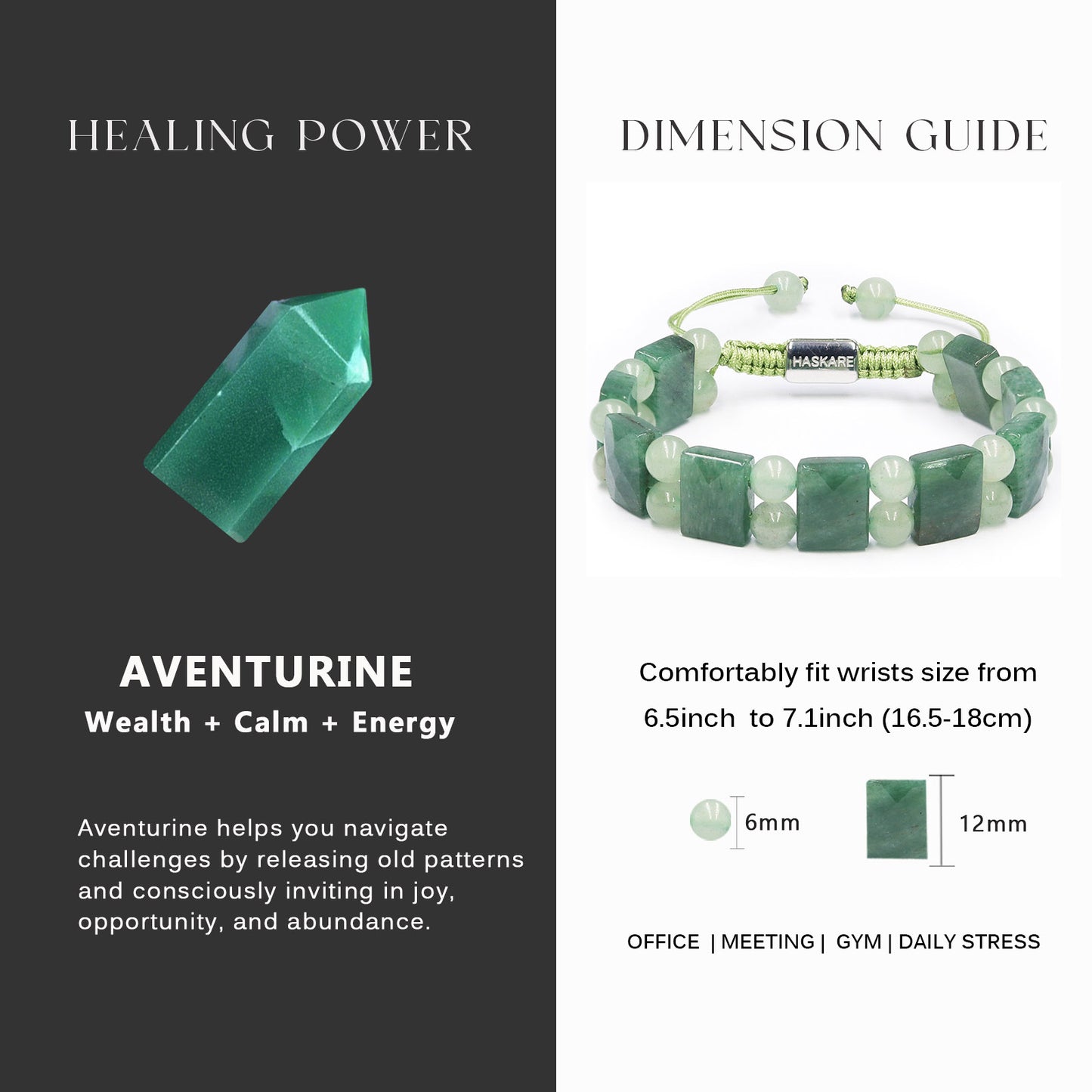 Aventurine Flated Bead Bracelet for Women