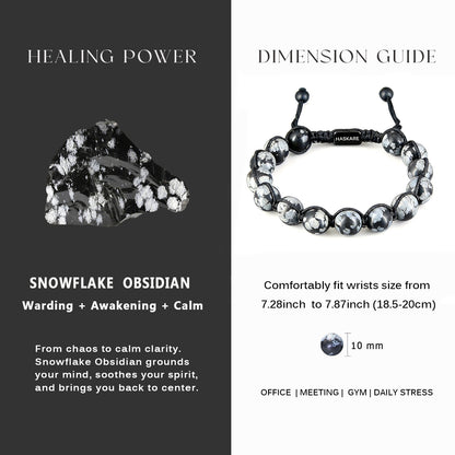 Snowflake Obsidian Bracelet (10mm)