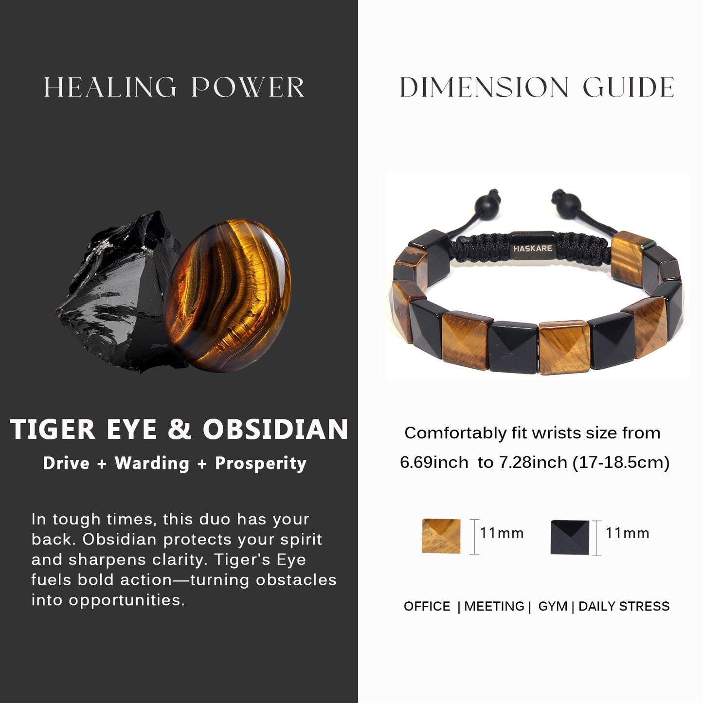 Tiger eye Obsidian Bracelet