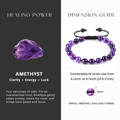 Amethyst Beads Bracelet (8mm)