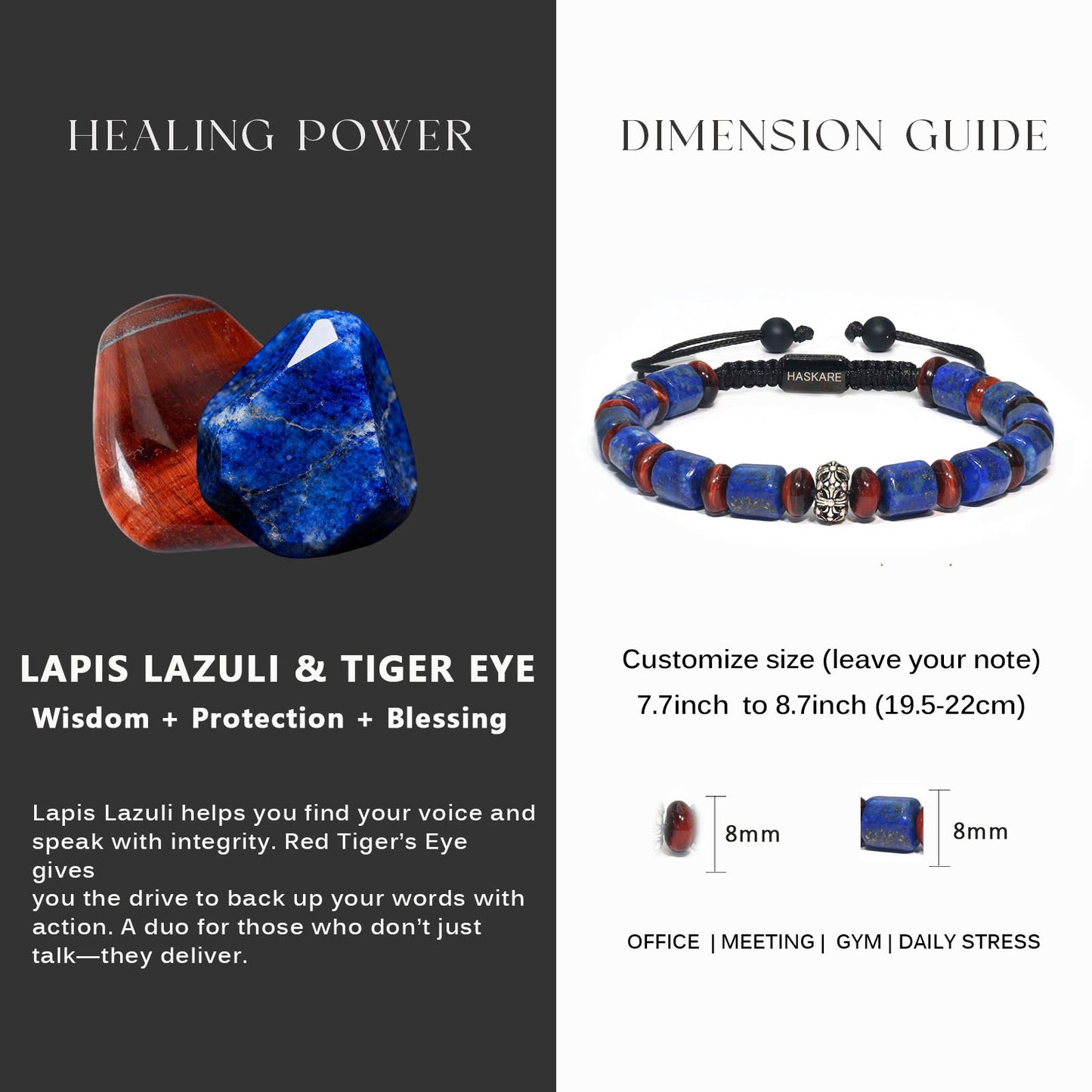 Lapis Lazuli Bamboo-Knot Bracelet