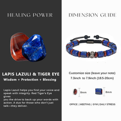 Lapis Lazuli Bamboo-Knot Bracelet