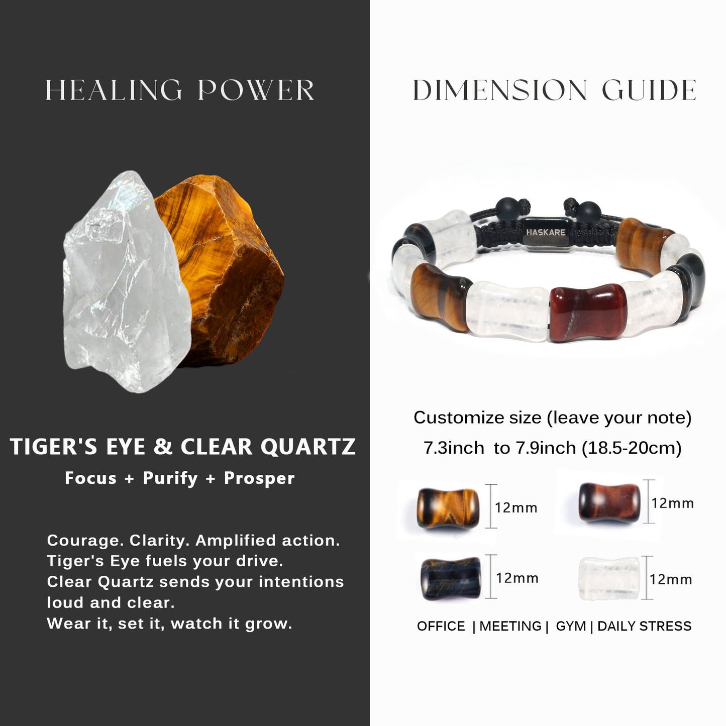 Colorful Tiger White Crystal Bracelet