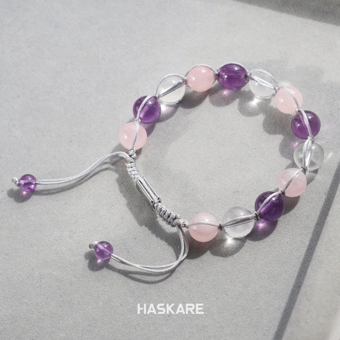 Ampel Bracelet with Amethyst, Clear Quartz, and Rose Quartz