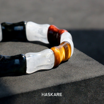 Colorful Tiger White Crystal Bracelet