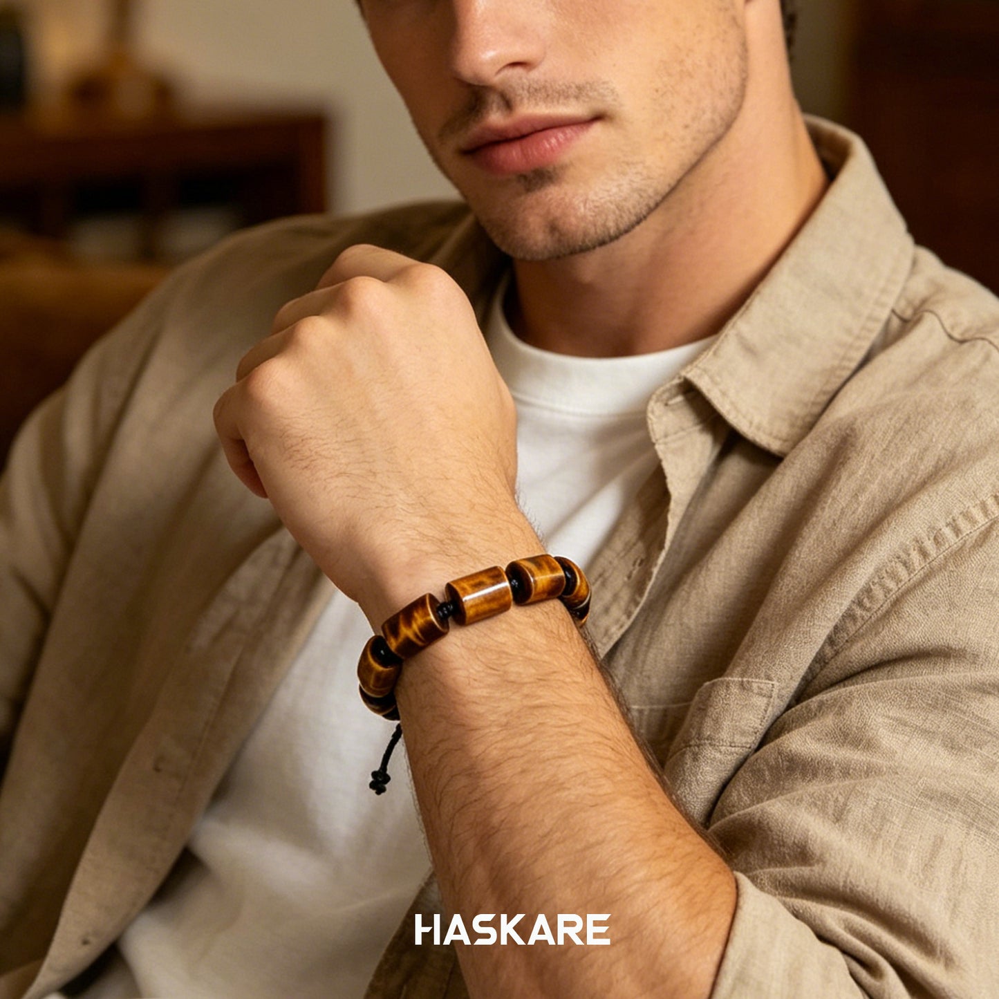 Yellow Tiger Bamboo-Knot Bracelet