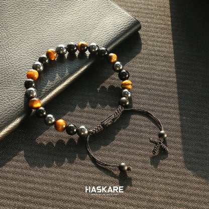 Triple Protection Cross Beads Bracelet