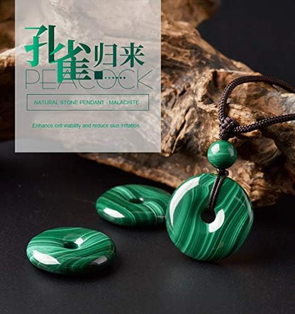 Genuine Stone Pendant Malachite Necklace