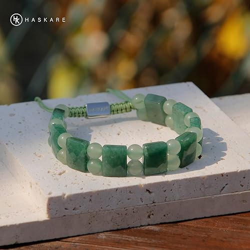 Aventurine Flated Bead Bracelet for Women