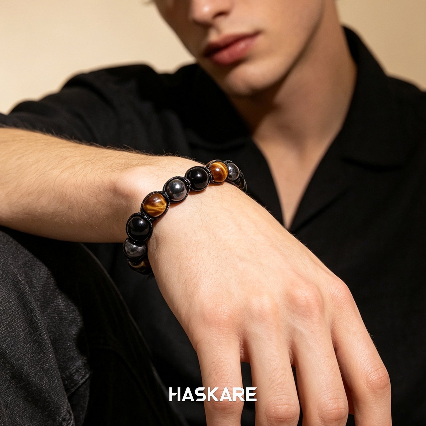 Three Beads Single Row Bracelet