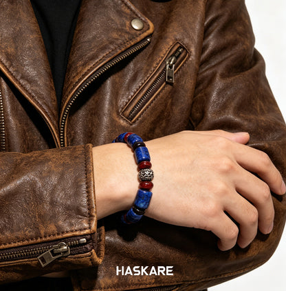 Lapis Lazuli Bamboo-Knot Bracelet