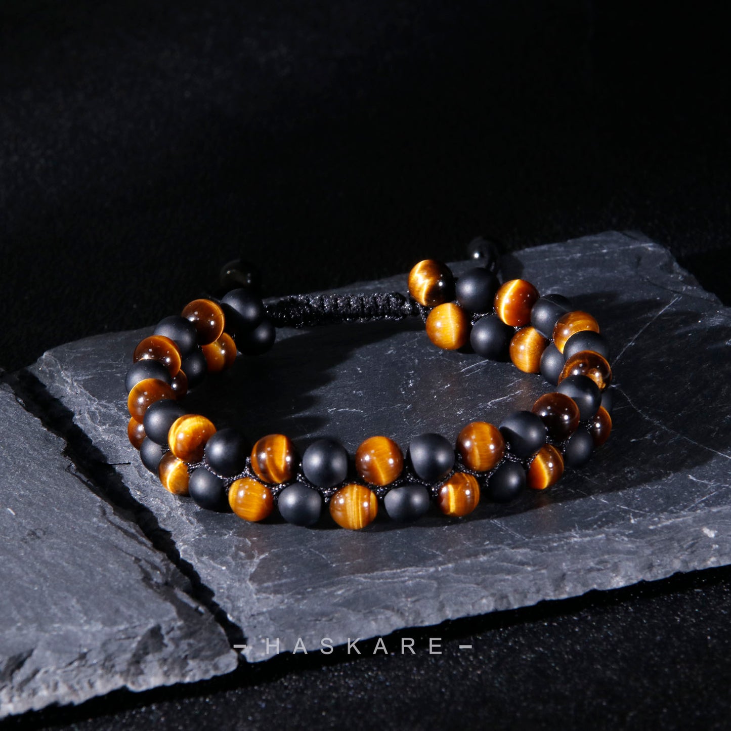 Tiger Eye&Onyx Double Layer Bracelet 6mm