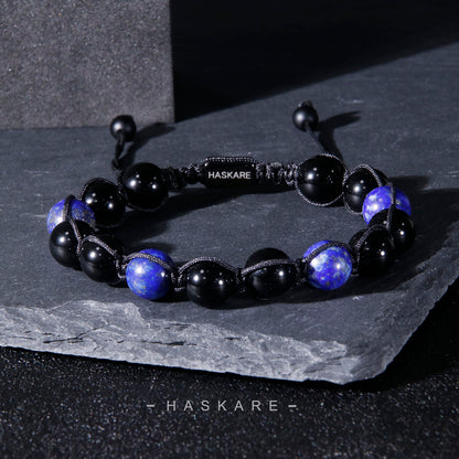 Lapis Lazuli & Obsidian Bracelet (10mm)